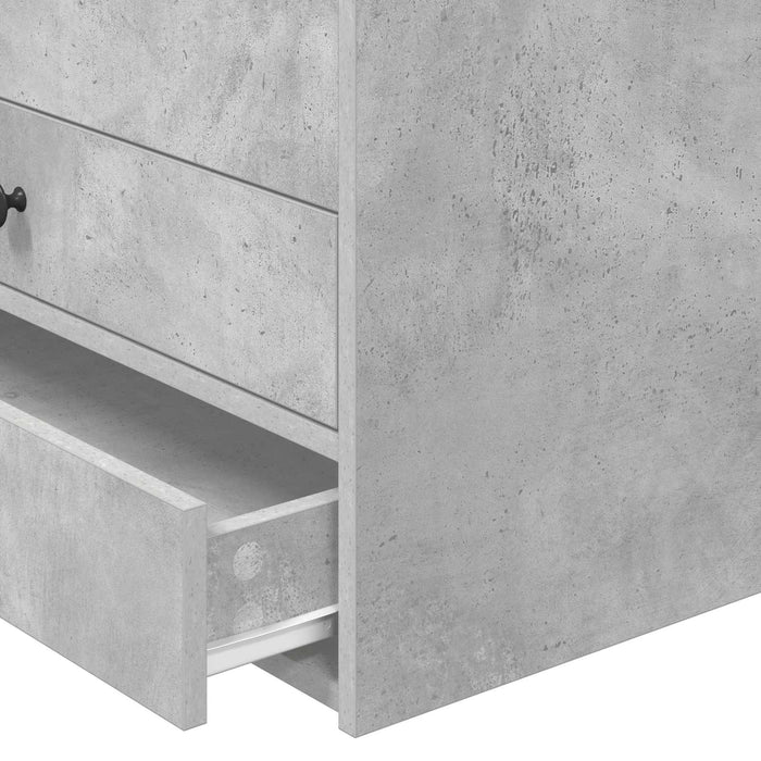 Daybed cu sertar Gri beton și negru 75 x 190 cm Lemn compozit - WALTI WALTI