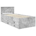 Daybed cu sertar Gri beton și negru 75 x 190 cm Lemn compozit - WALTI WALTI