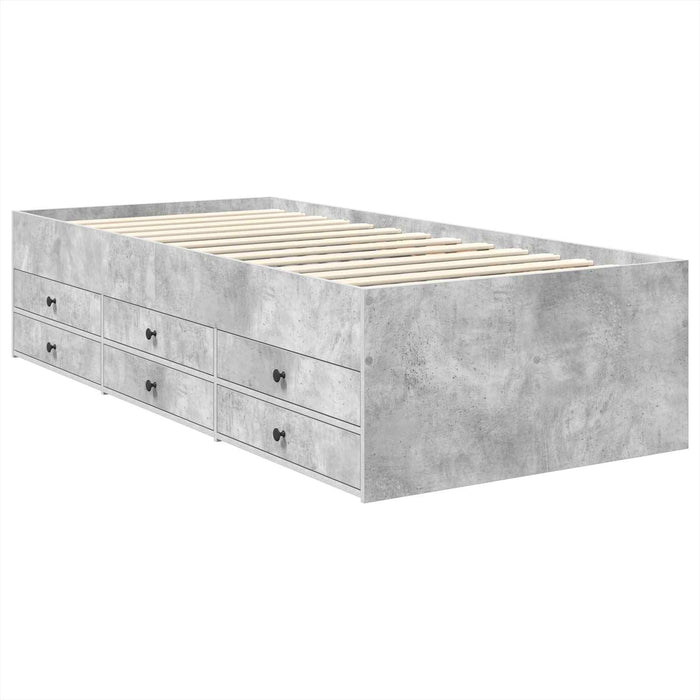 Daybed cu sertar Gri beton și negru 75 x 190 cm Lemn compozit - WALTI WALTI