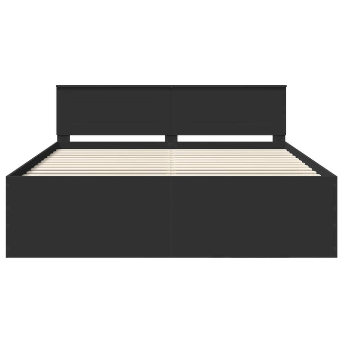 Cadru de pat cu headboard Negru 200 x 200 cm Lemn compozit - WALTI WALTI