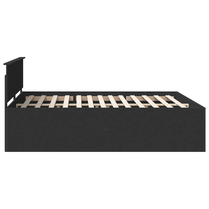 Cadru de pat cu headboard Negru 200 x 200 cm Lemn compozit - WALTI WALTI