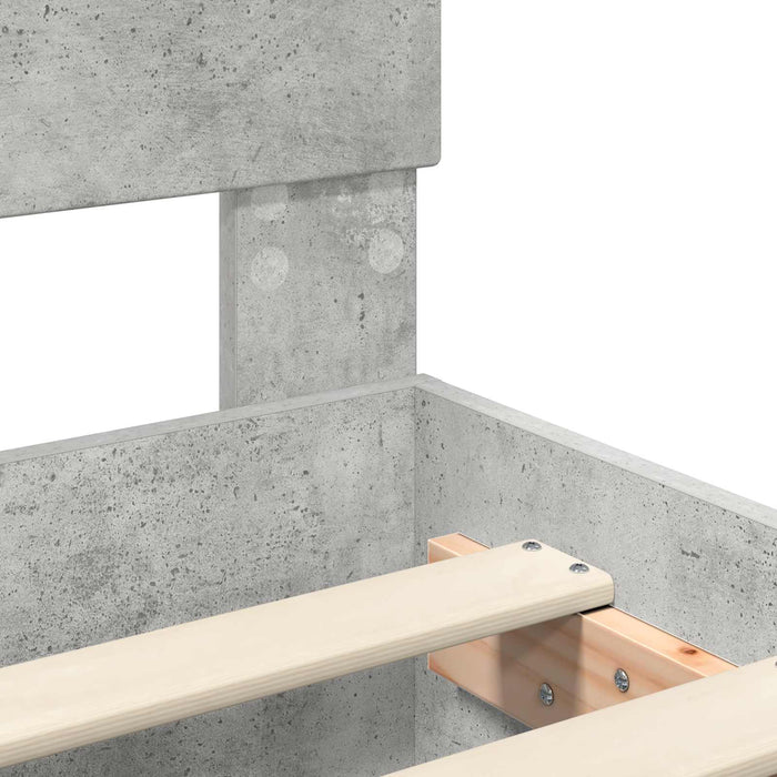 Cadru de pat Gri din beton 200 x 200 cm Lemn prelucrat WALTI