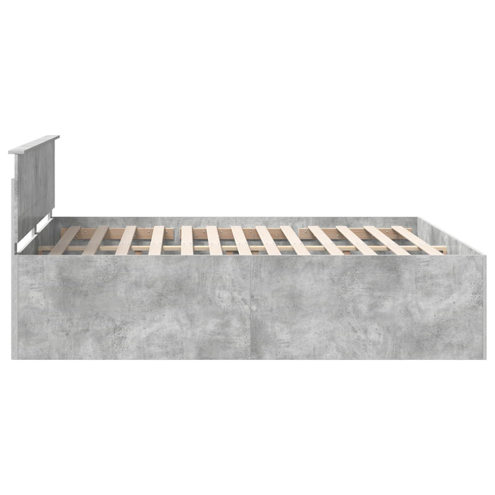 Cadru de pat Gri din beton 200 x 200 cm Lemn prelucrat WALTI