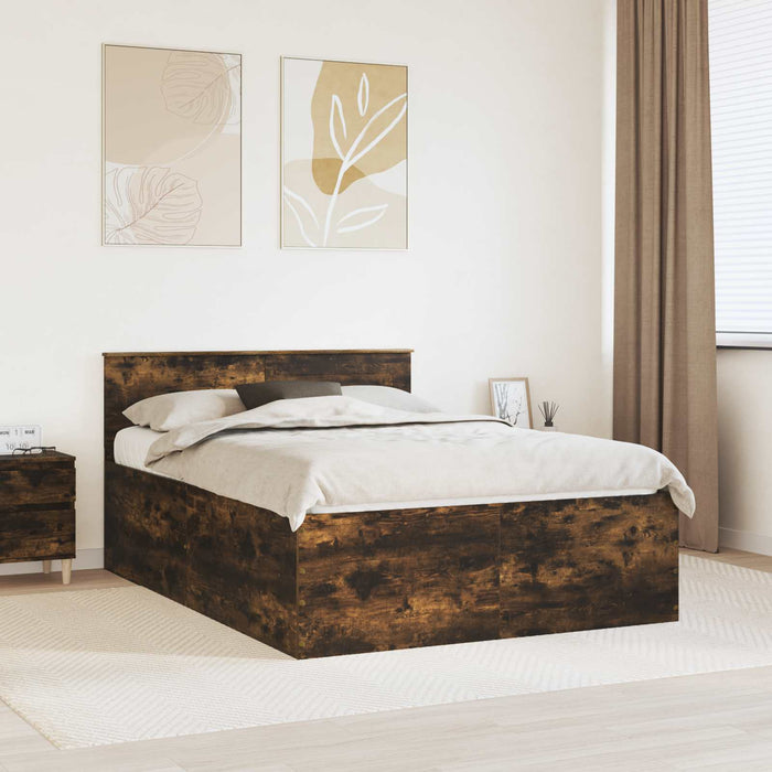 Cadru de pat Stejar fumuriu 160 x 200 cm Lemn compozit - WALTI WALTI