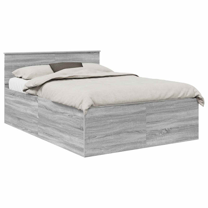 Cadru de pat cu headboard Gri Sonoma 160 x 200 cm Lemn compozit - WALTI WALTI