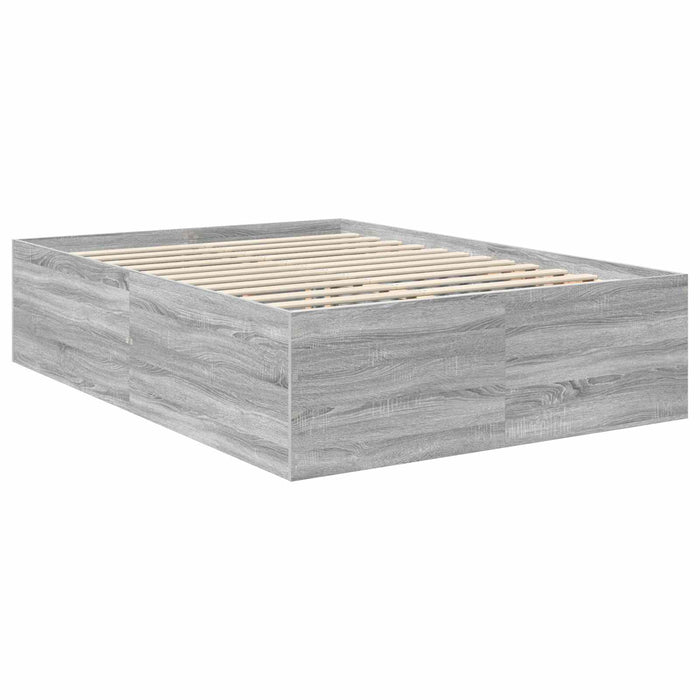 Cadru de pat cu headboard Gri Sonoma 160 x 200 cm Lemn compozit - WALTI WALTI