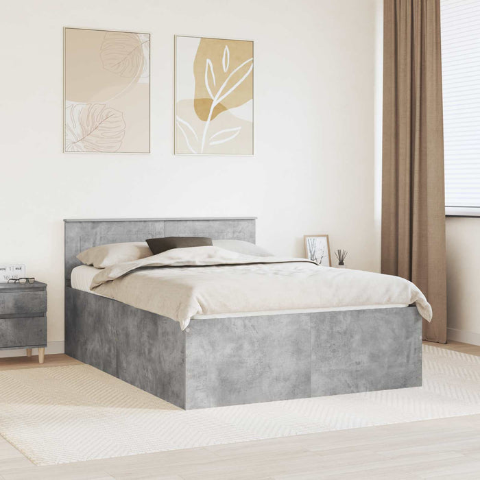 Cadru de pat Gri din beton 150 x 200 cm Lemn compozit - WALTI WALTI
