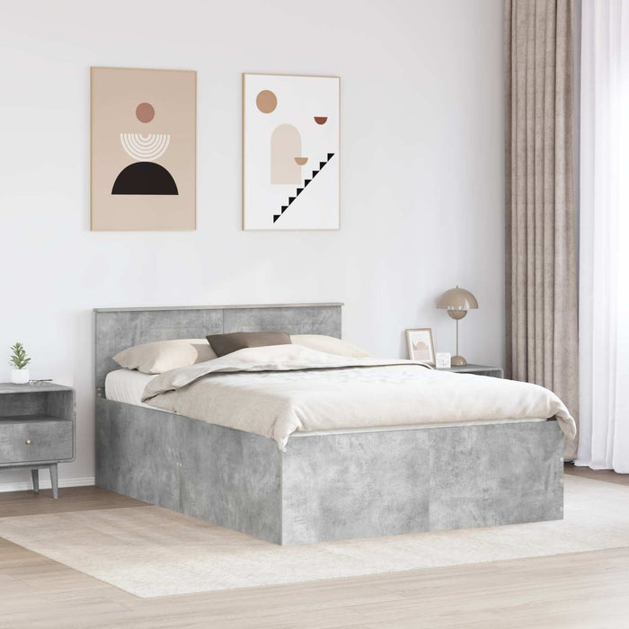 Cadru de pat Gri din beton 150 x 200 cm Lemn compozit - WALTI WALTI
