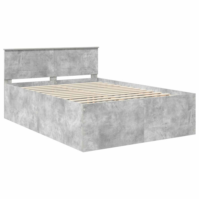 Cadru de pat Gri din beton 150 x 200 cm Lemn compozit - WALTI WALTI