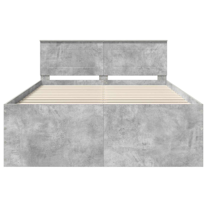 Cadru de pat Gri din beton 150 x 200 cm Lemn compozit - WALTI WALTI