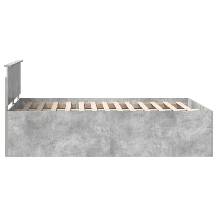Cadru de pat Gri din beton 150 x 200 cm Lemn compozit - WALTI WALTI