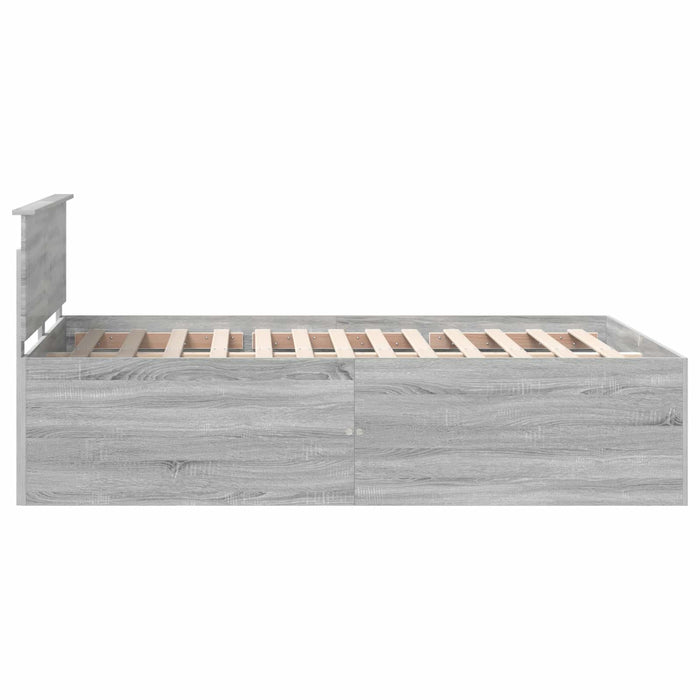 Cadru de pat cu headboard Gri Sonoma 150 x 200 cm Lemn compozit - WALTI WALTI
