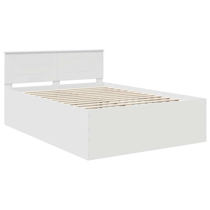 Cadru de pat cu headboard Alb 140 x 190 cm Lemn compozit WALTI