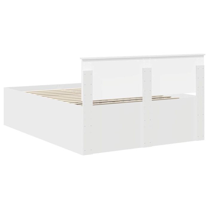 Cadru de pat cu headboard Alb 140 x 190 cm Lemn compozit WALTI