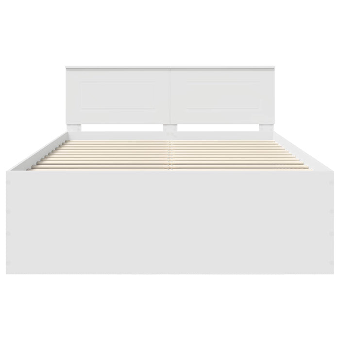 Cadru de pat cu headboard Alb 140 x 190 cm Lemn compozit WALTI