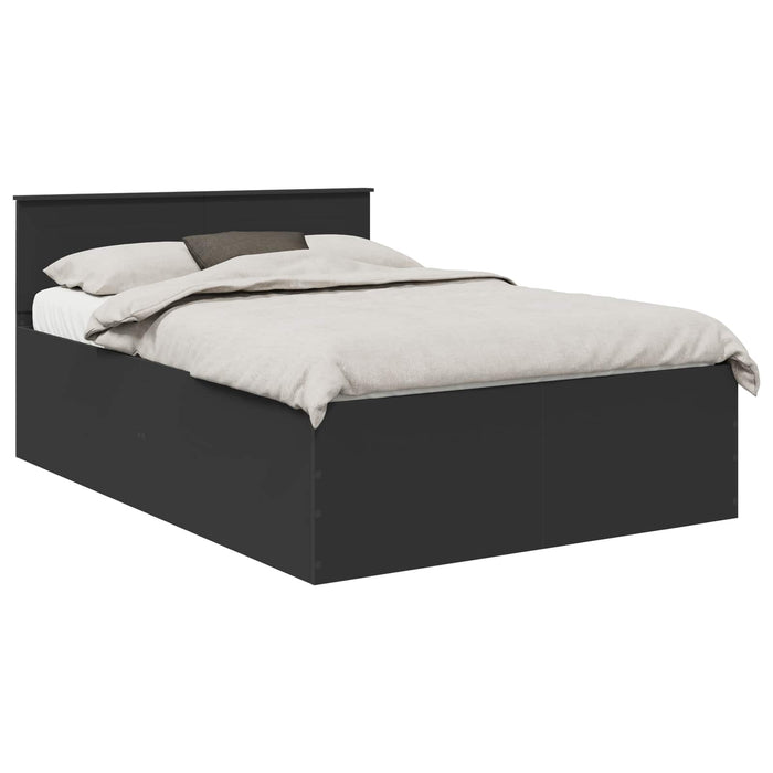 Cadru de pat cu headboard Negru 140 x 190 cm Lemn compozit - WALTI WALTI