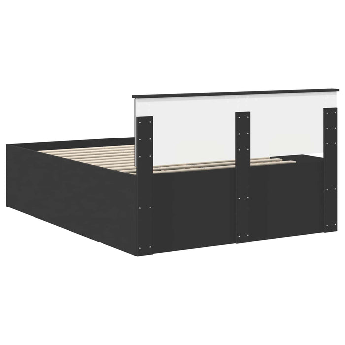Cadru de pat cu headboard Negru 140 x 190 cm Lemn compozit - WALTI WALTI