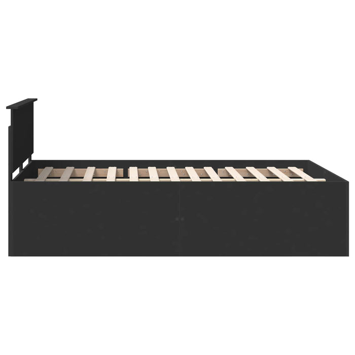 Cadru de pat cu headboard Negru 140 x 190 cm Lemn compozit - WALTI WALTI