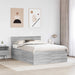 Cadru de pat cu headboard Gri Sonoma 140 x 190 cm Lemn compozit - WALTI WALTI