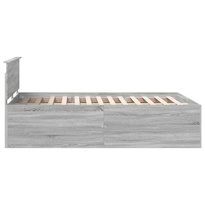 Cadru de pat cu headboard Gri Sonoma 140 x 190 cm Lemn compozit - WALTI WALTI