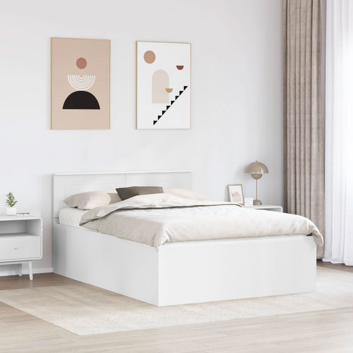 Cadru de pat cu headboard Alb 140 x 200 cm Lemn compozit - WALTI WALTI