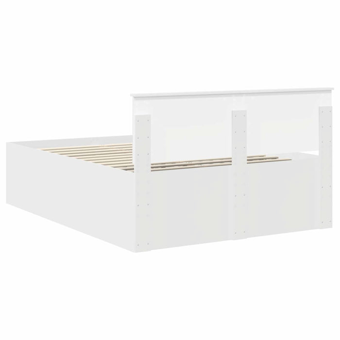 Cadru de pat cu headboard Alb 140 x 200 cm Lemn compozit - WALTI WALTI