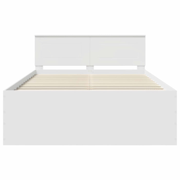 Cadru de pat cu headboard Alb 140 x 200 cm Lemn compozit - WALTI WALTI