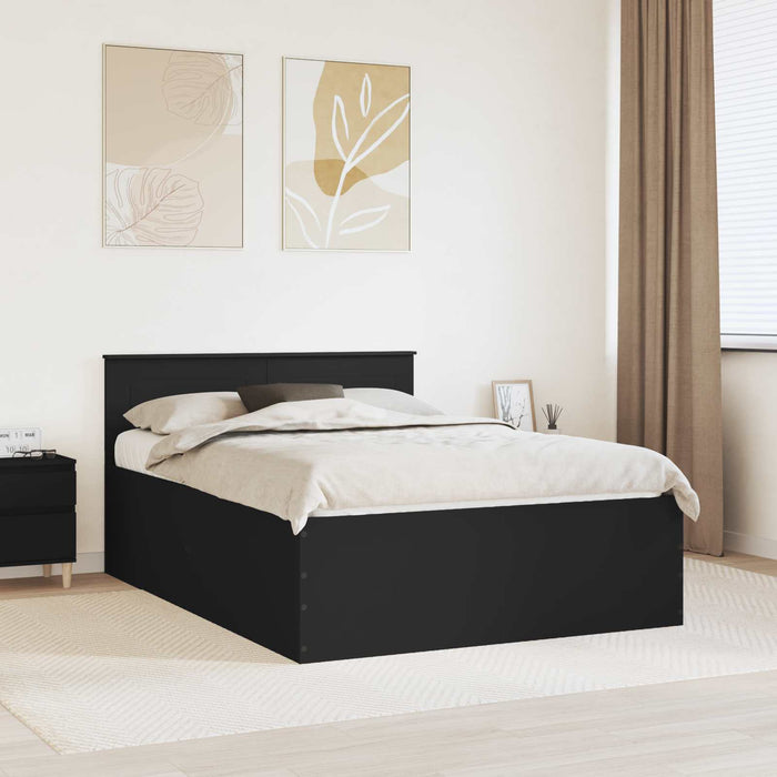 Cadru de pat cu headboard Negru 140 x 200 cm Lemn compozit - WALTI WALTI