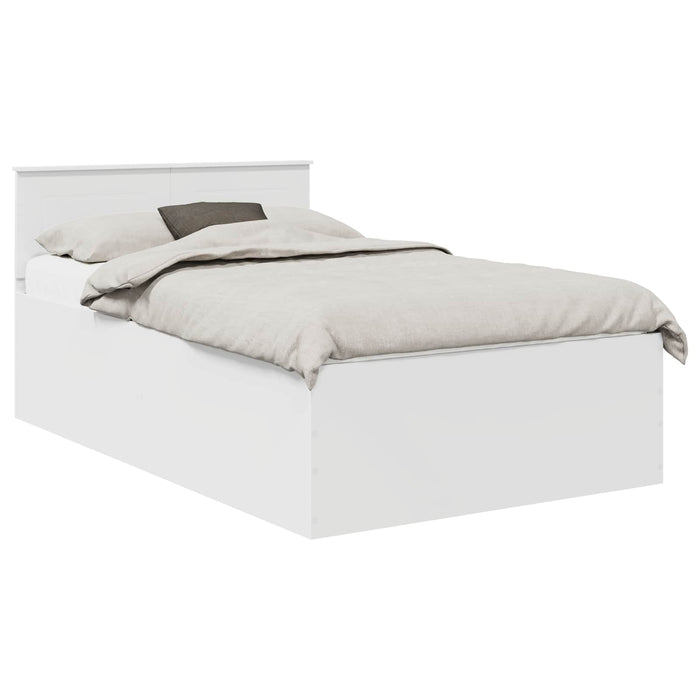 Cadru de pat cu headboard Alb 135 x 190 cm Lemn compozit - WALTI WALTI