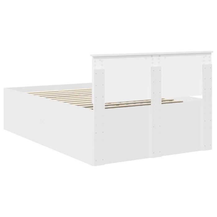 Cadru de pat cu headboard Alb 135 x 190 cm Lemn compozit - WALTI WALTI
