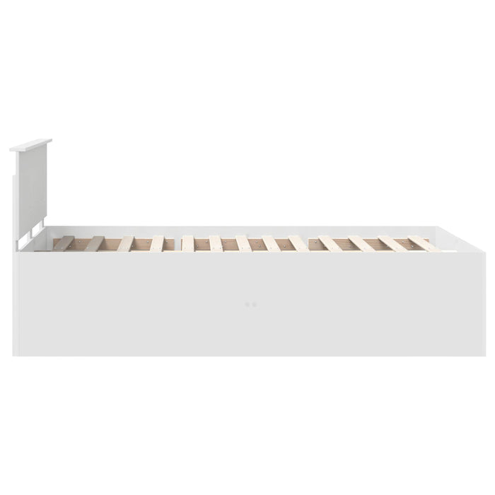 Cadru de pat cu headboard Alb 135 x 190 cm Lemn compozit - WALTI WALTI