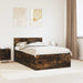 Cadru de pat Stejar fumuriu 135 x 190 cm Lemn compozit - WALTI WALTI