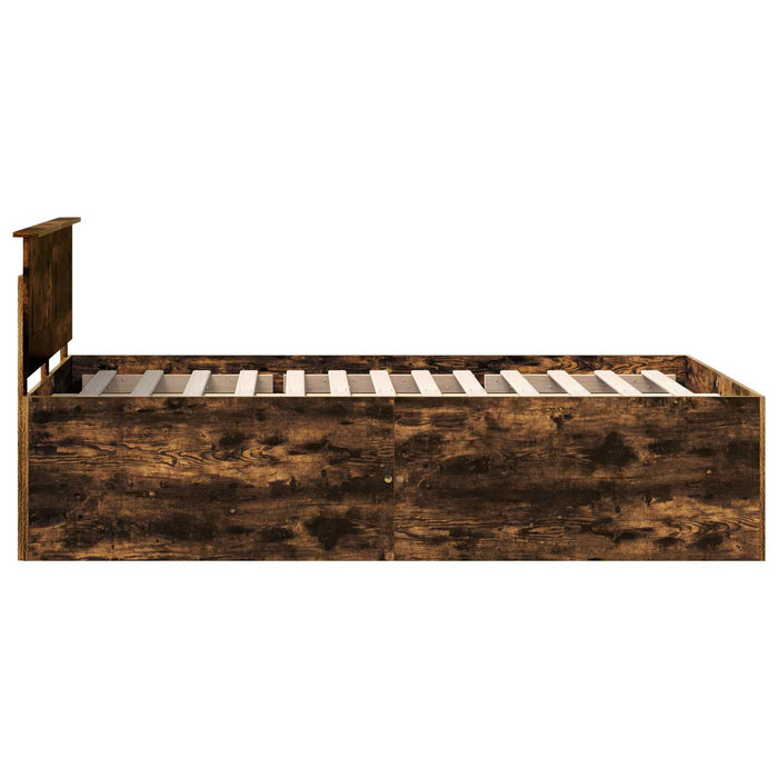 Cadru de pat Stejar fumuriu 135 x 190 cm Lemn compozit - WALTI WALTI
