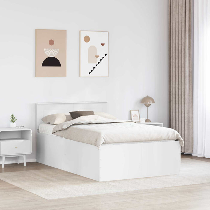 Cadru de pat cu headboard Alb 120 x 190 cm Lemn compozit WALTI