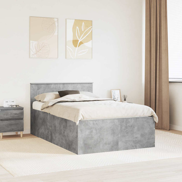 Cadru de pat Gri din beton 120 x 190 cm Lemn compozit - WALTI WALTI