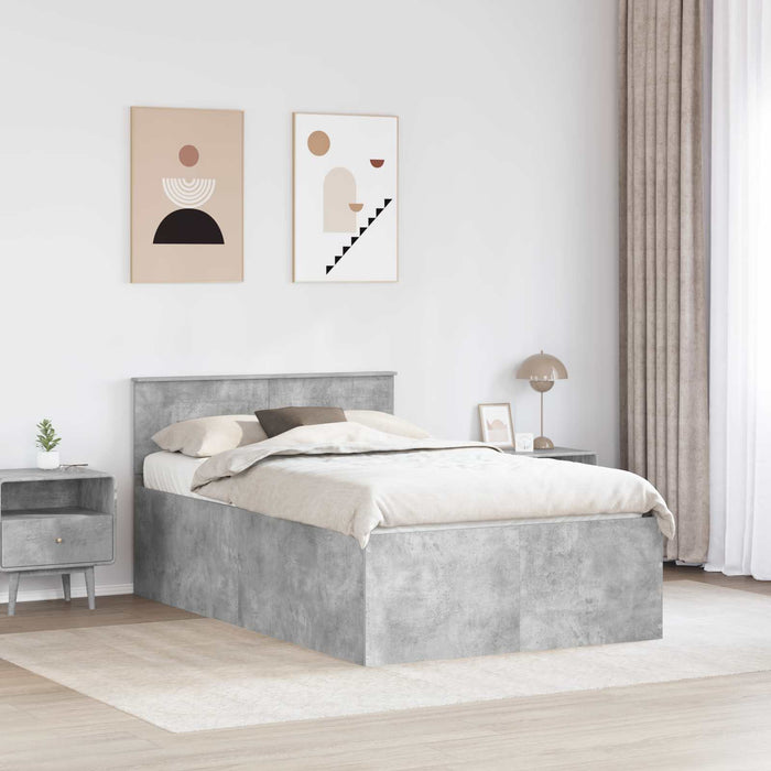 Cadru de pat Gri din beton 120 x 190 cm Lemn compozit - WALTI WALTI