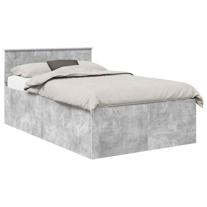 Cadru de pat Gri din beton 120 x 190 cm Lemn compozit - WALTI WALTI