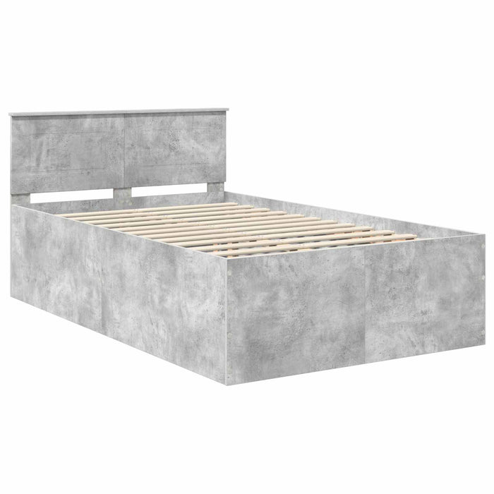 Cadru de pat Gri din beton 120 x 190 cm Lemn compozit - WALTI WALTI