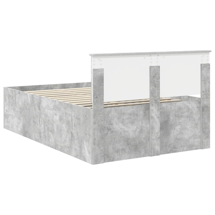 Cadru de pat Gri din beton 120 x 190 cm Lemn compozit - WALTI WALTI
