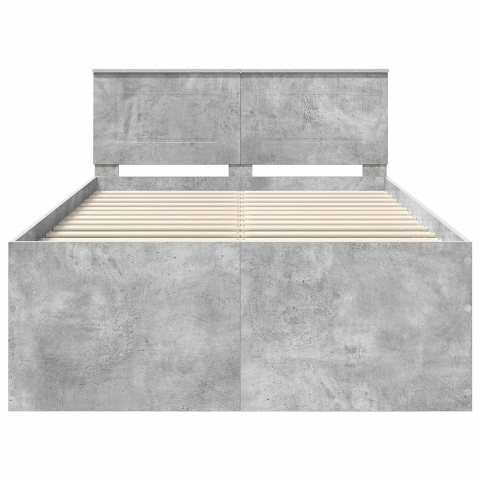 Cadru de pat Gri din beton 120 x 190 cm Lemn compozit - WALTI WALTI