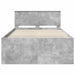 Cadru de pat Gri din beton 120 x 190 cm Lemn compozit - WALTI WALTI