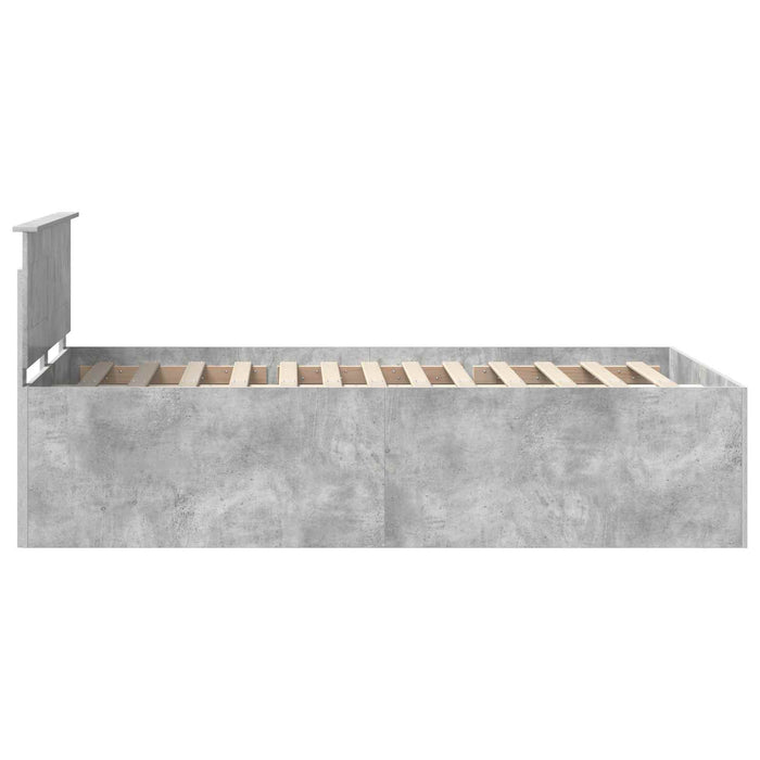 Cadru de pat Gri din beton 120 x 190 cm Lemn compozit - WALTI WALTI
