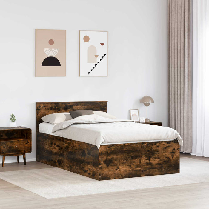 Cadru de pat Stejar fumuriu 120 x 190 cm Lemn compozit - WALTI WALTI