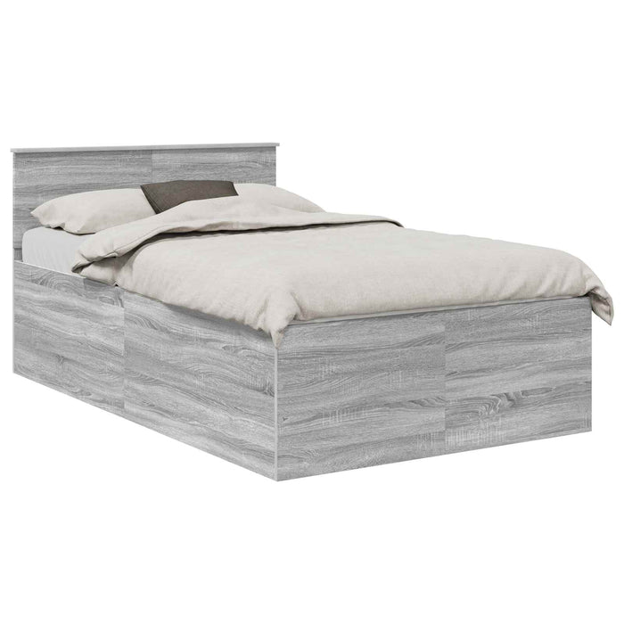 Cadru de pat cu headboard Gri Sonoma 120 x 190 cm Lemn compozit - WALTI WALTI