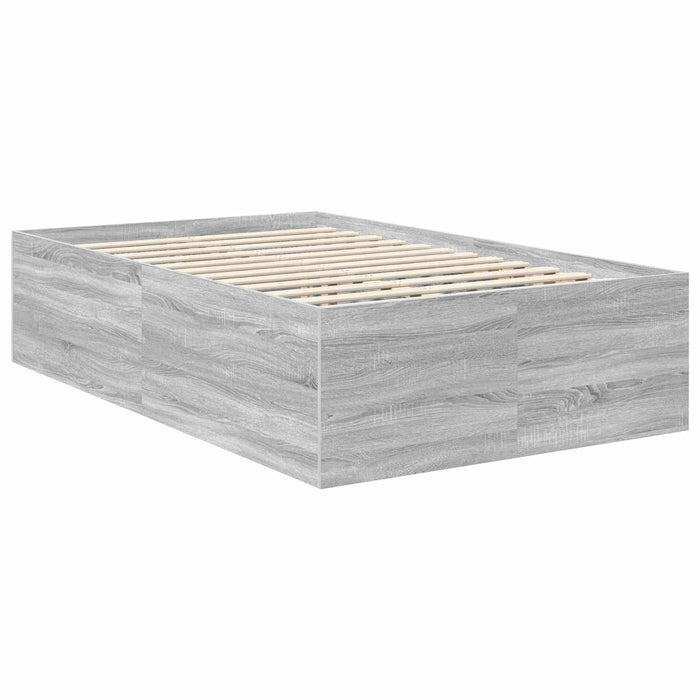 Cadru de pat cu headboard Gri Sonoma 120 x 190 cm Lemn compozit - WALTI WALTI