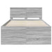 Cadru de pat cu headboard Gri Sonoma 120 x 190 cm Lemn compozit - WALTI WALTI