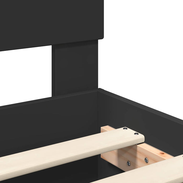 Cadru de pat cu headboard Negru 120 x 200 cm Lemn compozit - WALTI WALTI