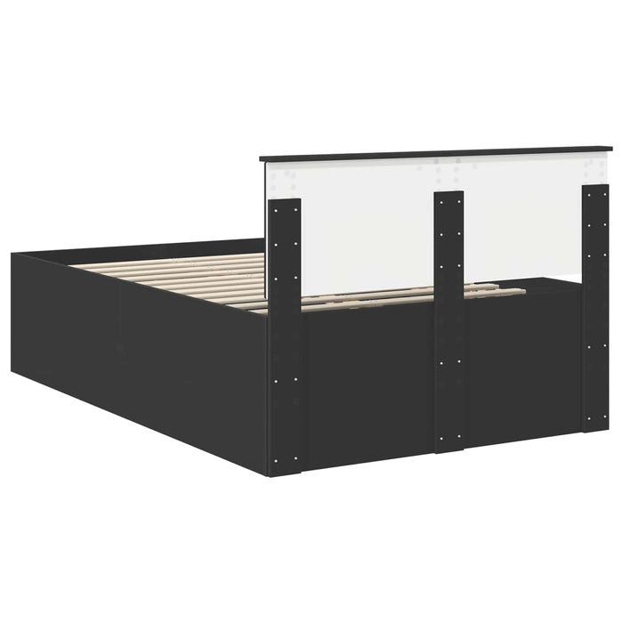 Cadru de pat cu headboard Negru 120 x 200 cm Lemn compozit - WALTI WALTI