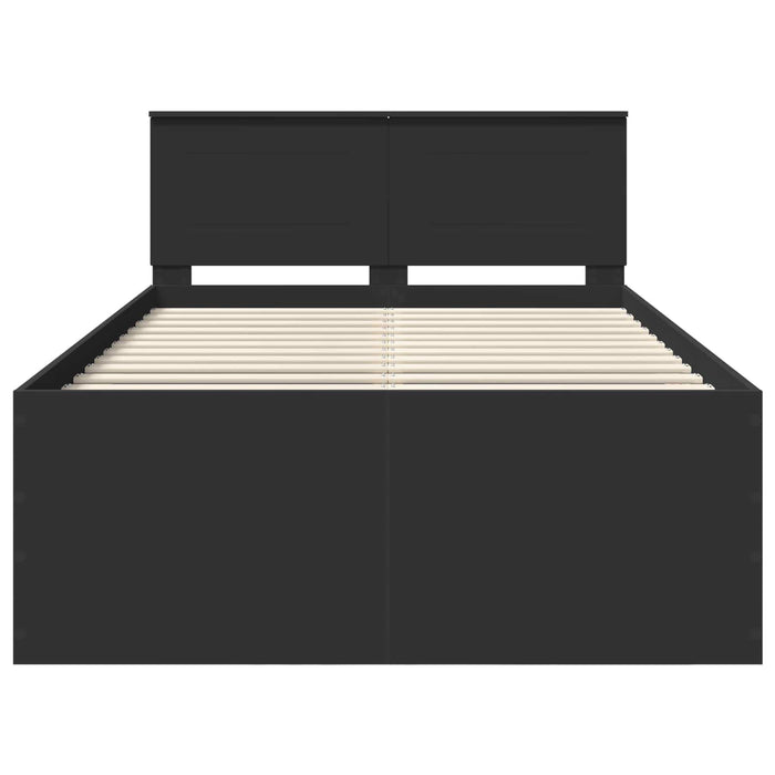 Cadru de pat cu headboard Negru 120 x 200 cm Lemn compozit - WALTI WALTI