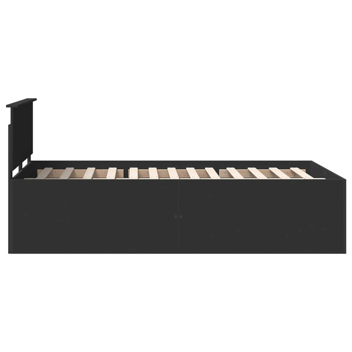 Cadru de pat cu headboard Negru 120 x 200 cm Lemn compozit - WALTI WALTI